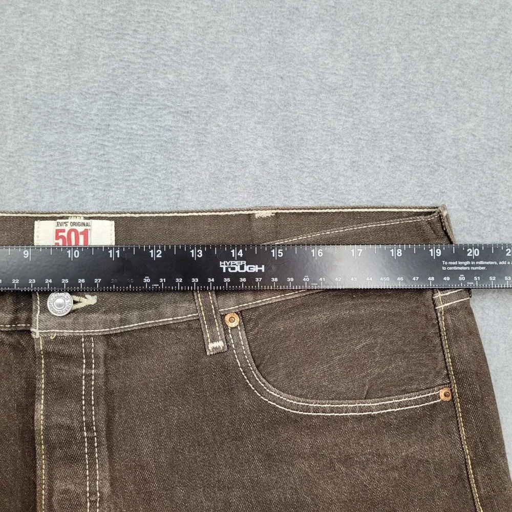 Levi's 501 Straight Leg Jeans Mens 42x30 Brown Button Fly Denim Pants